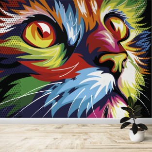 Fotomural Gato Colores