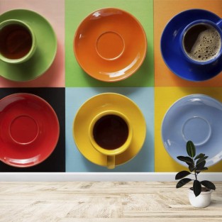 Fotomural Tazas de café de colores