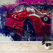 Fotomural Ferrari Acuarela