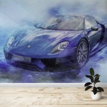 Fotomural Porshe Acuarela