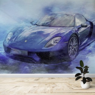 Fotomural Porshe Acuarela