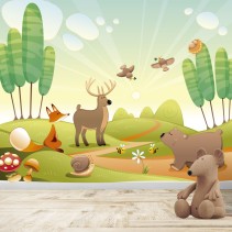 Fotomural Infantil Animales en el bosque