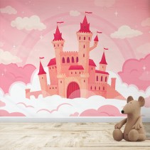 Fotomural Infantil Castillo Rosa