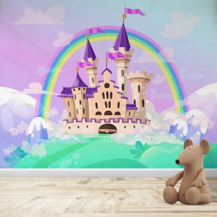 Fotomural Infantil Castillo Lila