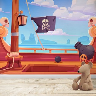 Fotomural Infantil Barco Pirata