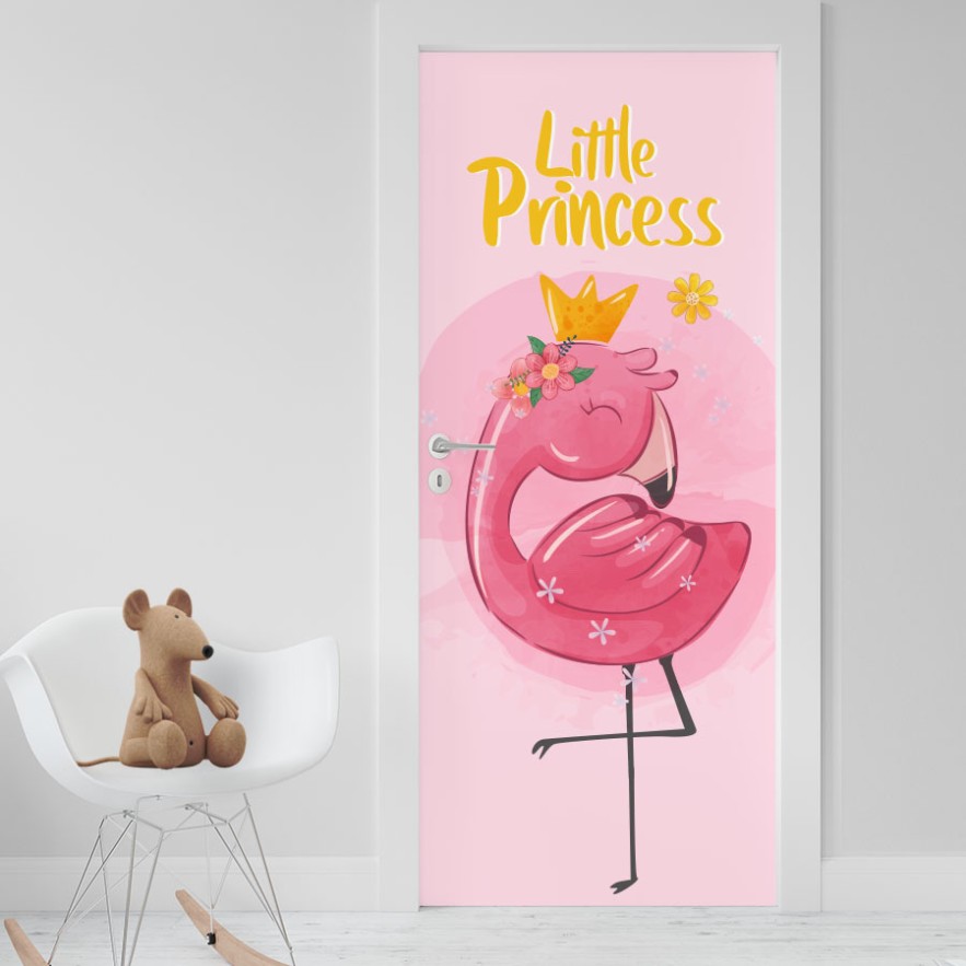 Vinilo puerta infantil flamenco