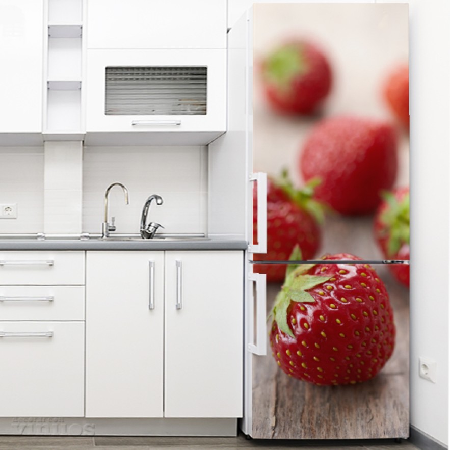 Vinilo para nevera fresas