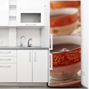 Vinilo para nevera tazas con té Vinilo para nevera tazas con té