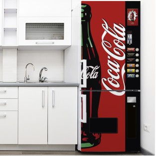 Vinilo para nevera máquina expendedora botellas Coca-Cola Vinilo para nevera máquina expendedora botellas Coca-Cola