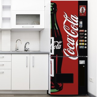Vinilo para nevera máquina expendedora botellas Coca-Cola 