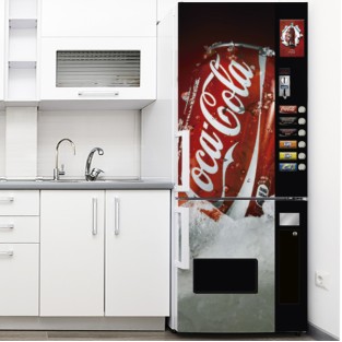 Vinilo para nevera máquina expendedora latas Coca-Cola 