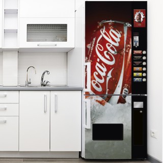 Vinilo para nevera máquina expendedora latas Coca-Cola 