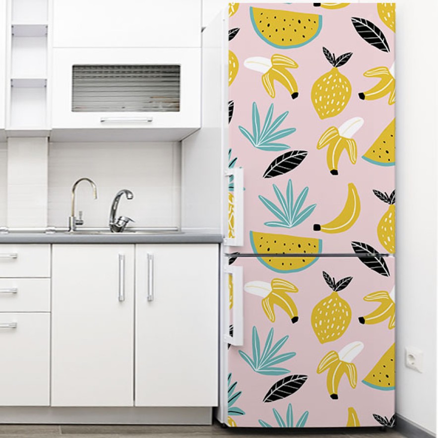 Vinilo para nevera dibujos frutas colores