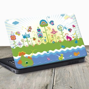 Vinilo para portátil flores cartoon Vinilo para portátil flores cartoon
