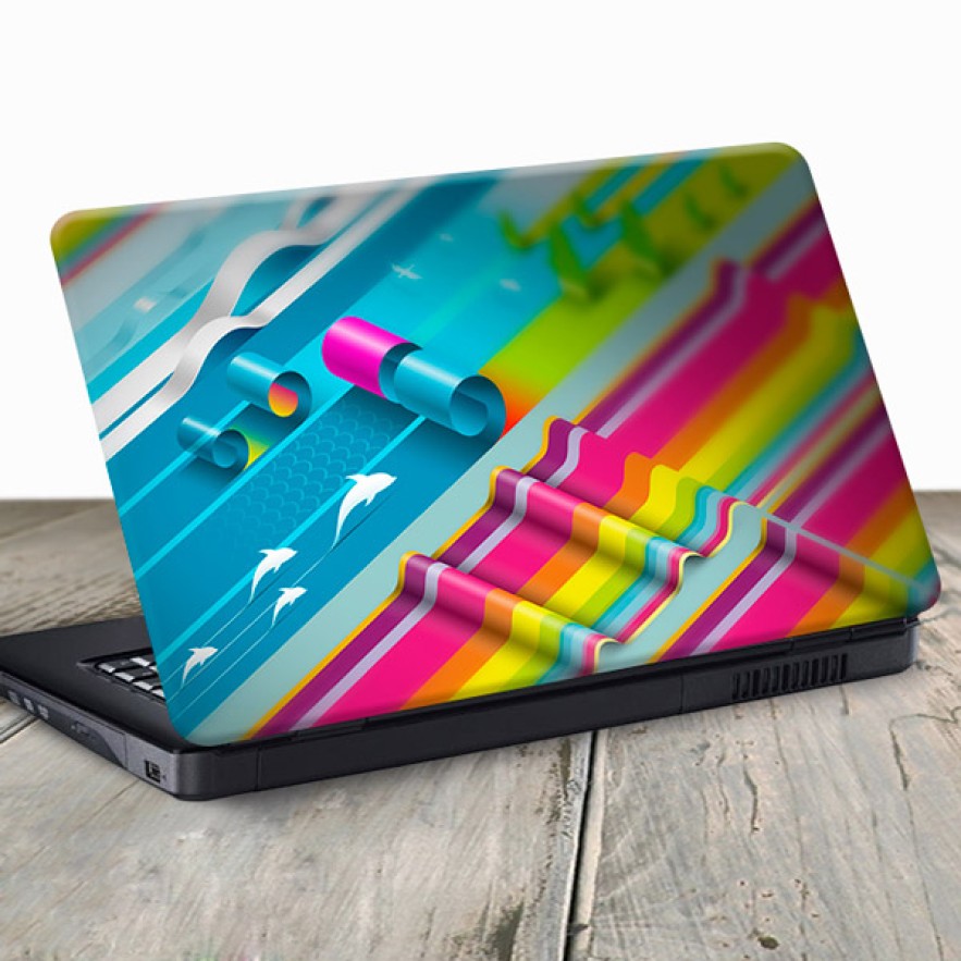 Vinilo para portátil rayas de colores
