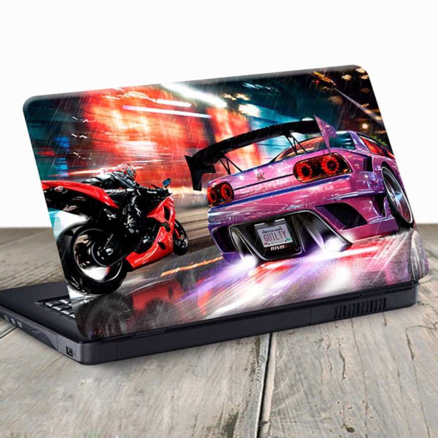 Vinilo para portátil carreras