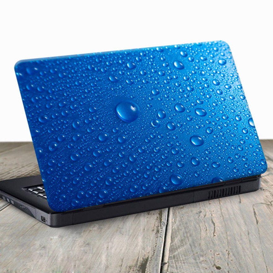 Vinilo para portátil gotas azules
