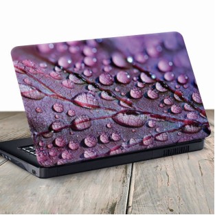 Vinilo para portátil hoja morada con gotas de agua Vinilo para portátil hoja morada con gotas de agua