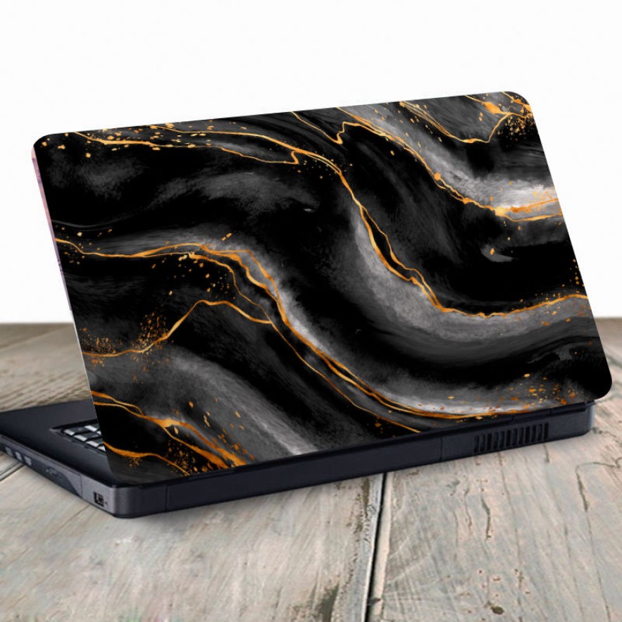Vinilo para portátil mármol negro oro
