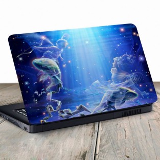 Vinilo para portátil signo zodiaco piscis