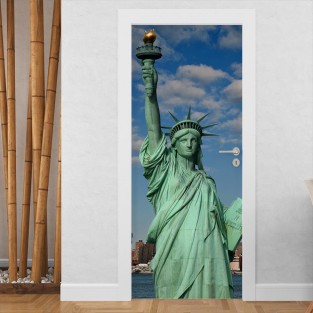 Vinilo para puerta estatua de la libertad Vinilo para puerta estatua de la libertad