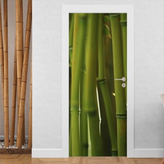 Vinilo para puerta bambú