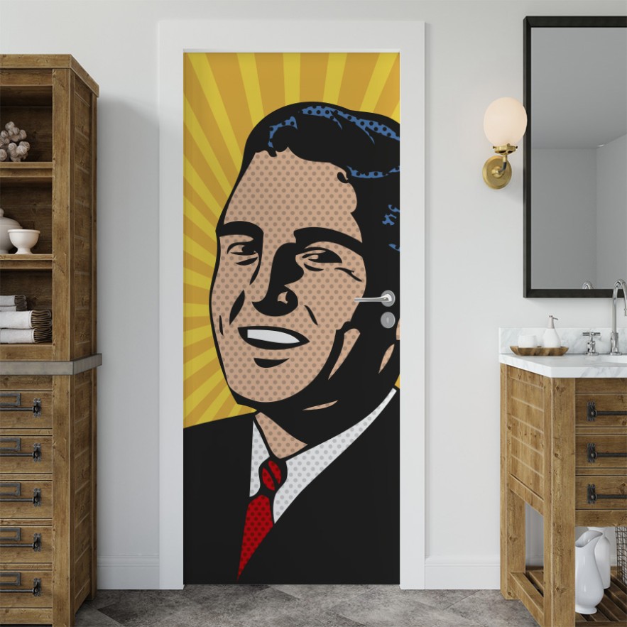 Vinilo para puerta pop art hombre