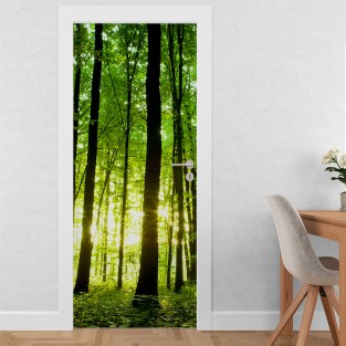 Vinilo para puerta bosque