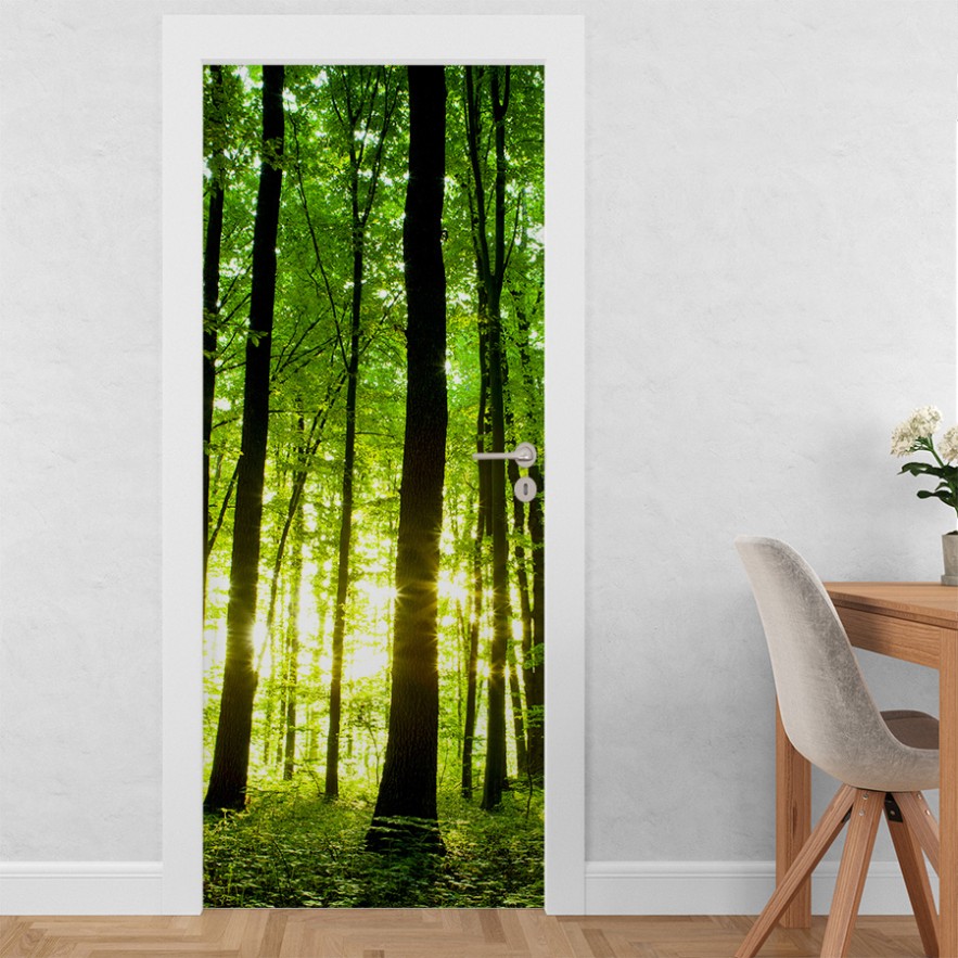Vinilo para puerta bosque