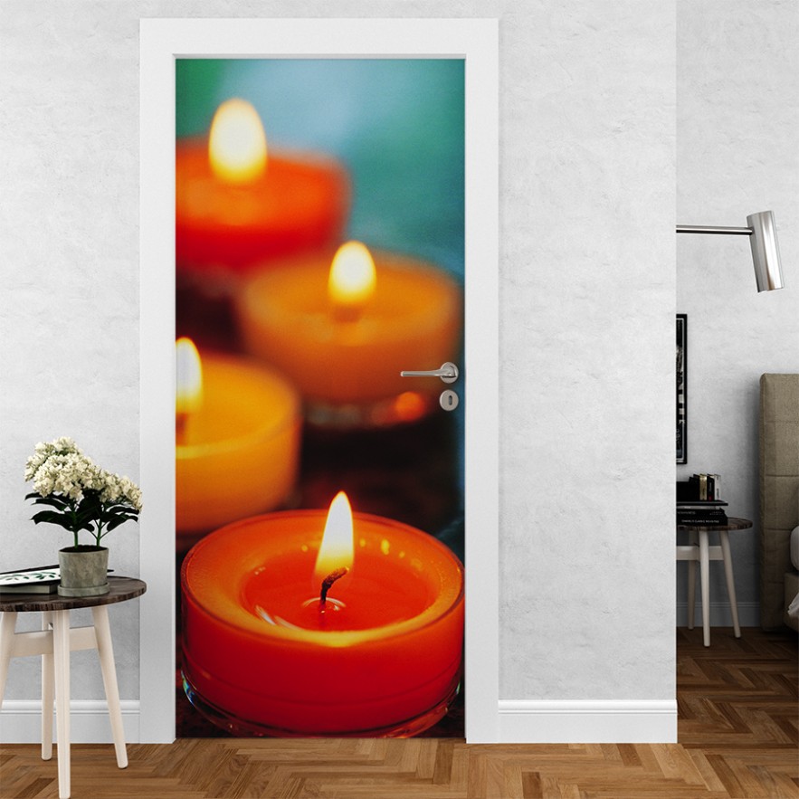 Vinilo para puerta velas