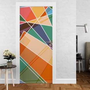 Vinilo para puerta retro colores