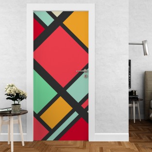 Vinilo para puerta colores retro