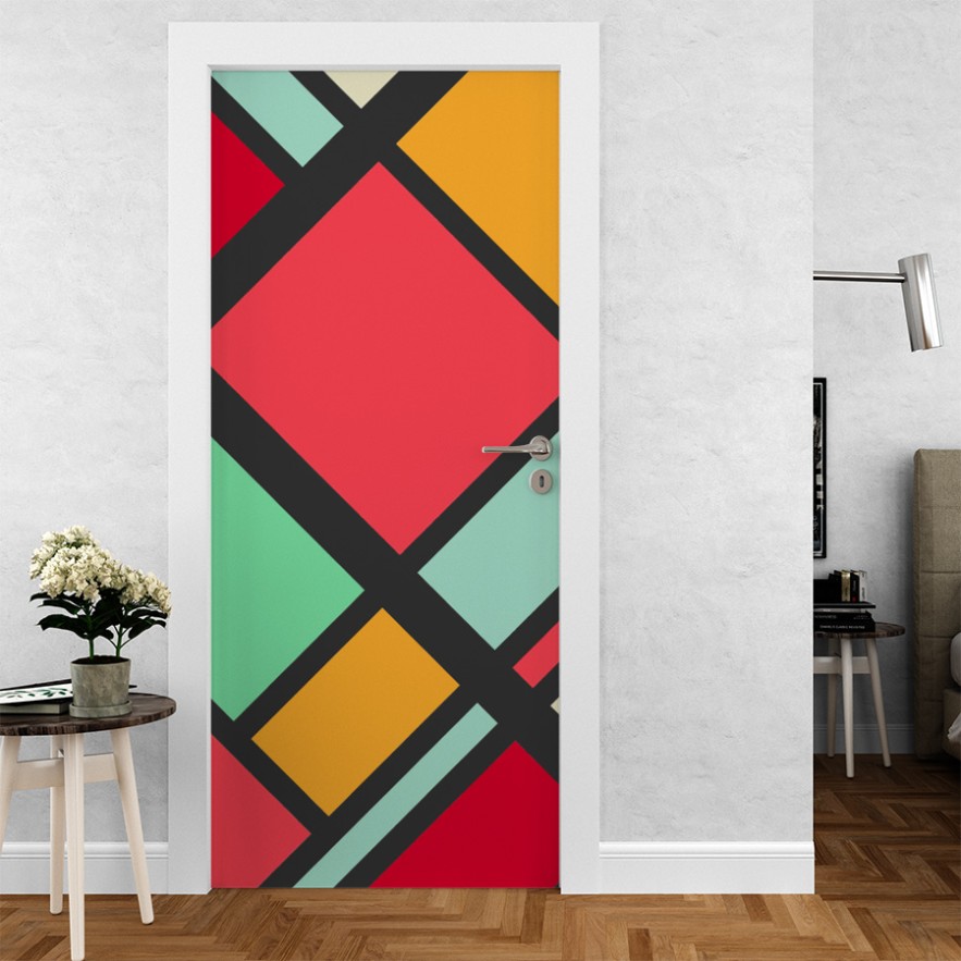 Vinilo para puerta colores retro