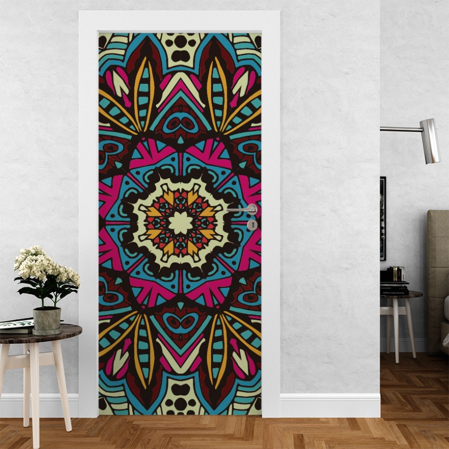 Vinilo para puerta mandala