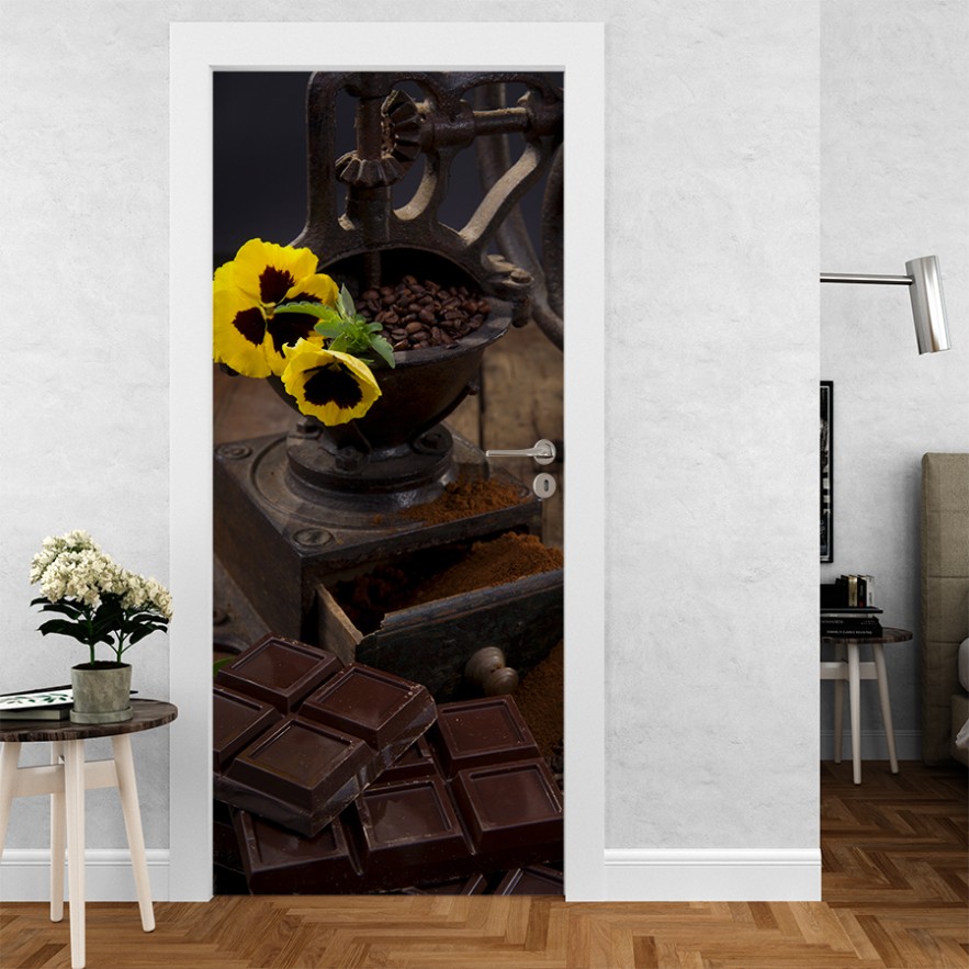 Vinilo para puerta café y chocolate