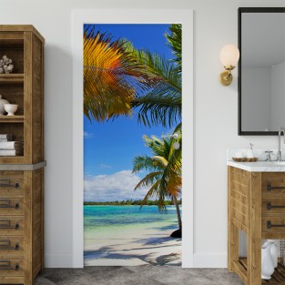 Vinilo para puerta playa