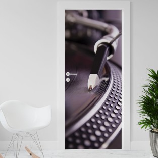 Vinilo para puerta toca discos Vinilo para puerta toca discos