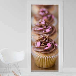 Vinilo para puerta cupcakes chocolate Vinilo para puerta cupcakes chocolate