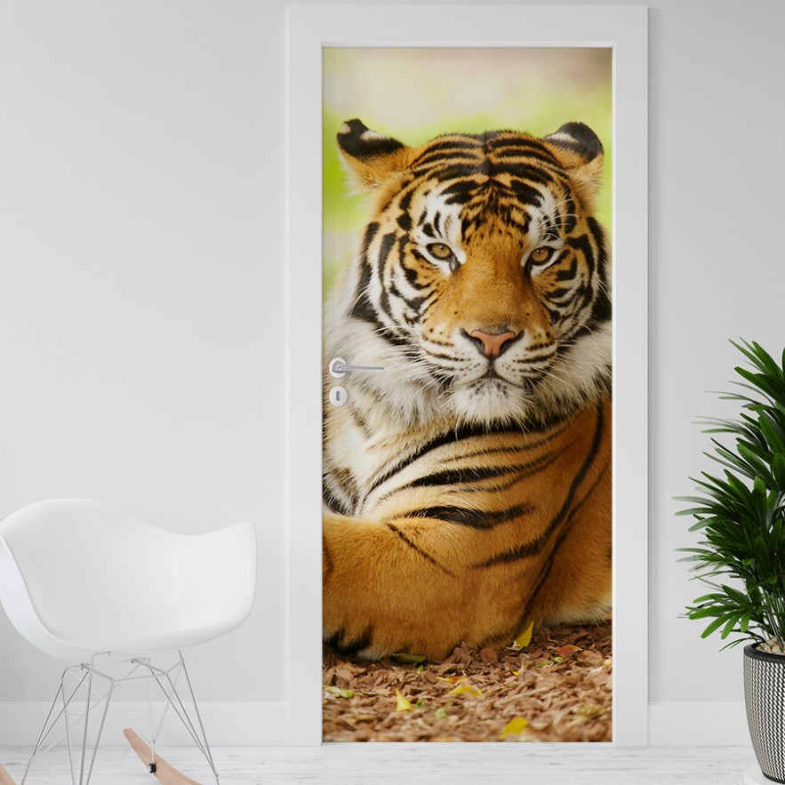 Vinilo para puerta tigre