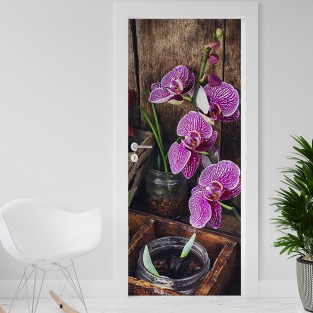 Vinilo para puerta orquídeas Vinilo para puerta orquídeas