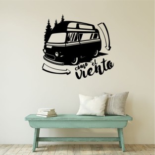 Vinilos adhesivos decorativos caravana frases como el viento