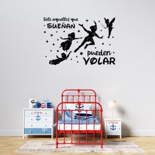 Vinilos adhesivos y decorativos de frases soñar y volar peter pan