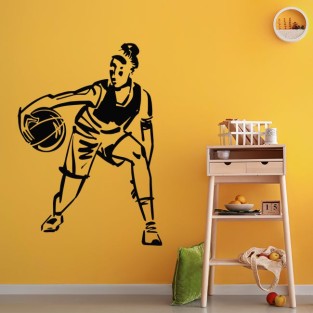 Vinilos adhesivos y pegatinas de silueta de jugadora baloncesto Vinilos adhesivos y pegatinas de silueta de jugadora baloncesto
