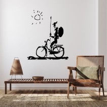 Vinilos adhesivos decorativos don quijote en bicicleta