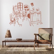 Vinilos adhesivos decorativos el dormitorio en arlés van gogh
