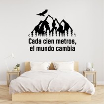 Vinilos adhesivos frases cada cien metros el mundo cambia