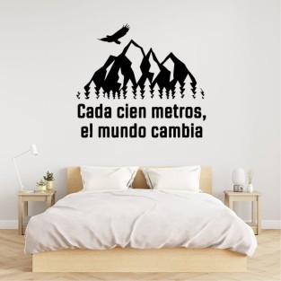 Vinilos adhesivos frases cada cien metros el mundo cambia Vinilos adhesivos frases cada cien metros el mundo cambia