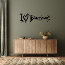 Vinilos adhesivos decorativo frase i love barcelona
