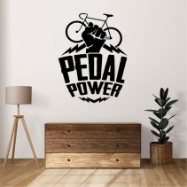 Vinilos adhesivos decorativos con frase pedal power