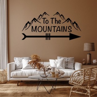 Vinilos adhesivos decorativos frase to the mountains con flecha Vinilos adhesivos decorativos frase to the mountains con flecha
